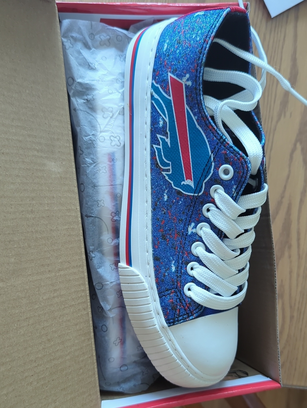 NFL Nuffalo Bills Blue and Red Women's Sneakers